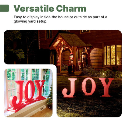 Step2 Paintable Large Outdoor 3-Piece Holiday Christmas JOY Letters Decor, Red