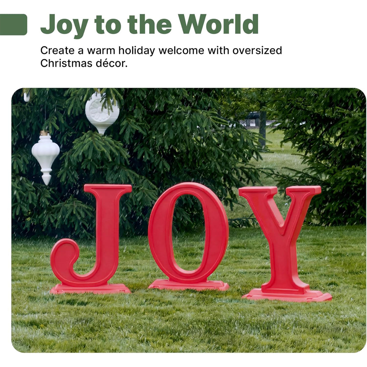 Step2 Paintable Large Outdoor 3-Piece Holiday Christmas JOY Letters Decor, Red