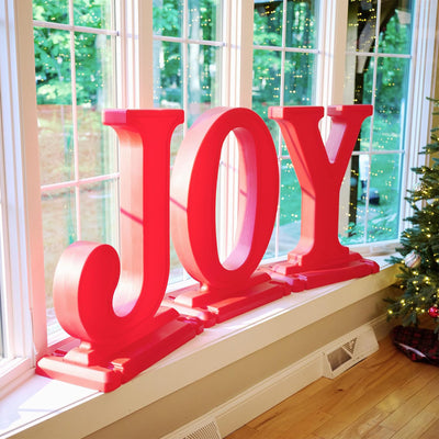 Step2 Paintable Large Outdoor 3-Piece Holiday Christmas JOY Letters Decor, Red