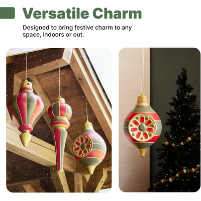 Step2 Large Indoor Outdoor Paintable Christmas Ornaments Holiday Decor, 3 Pack