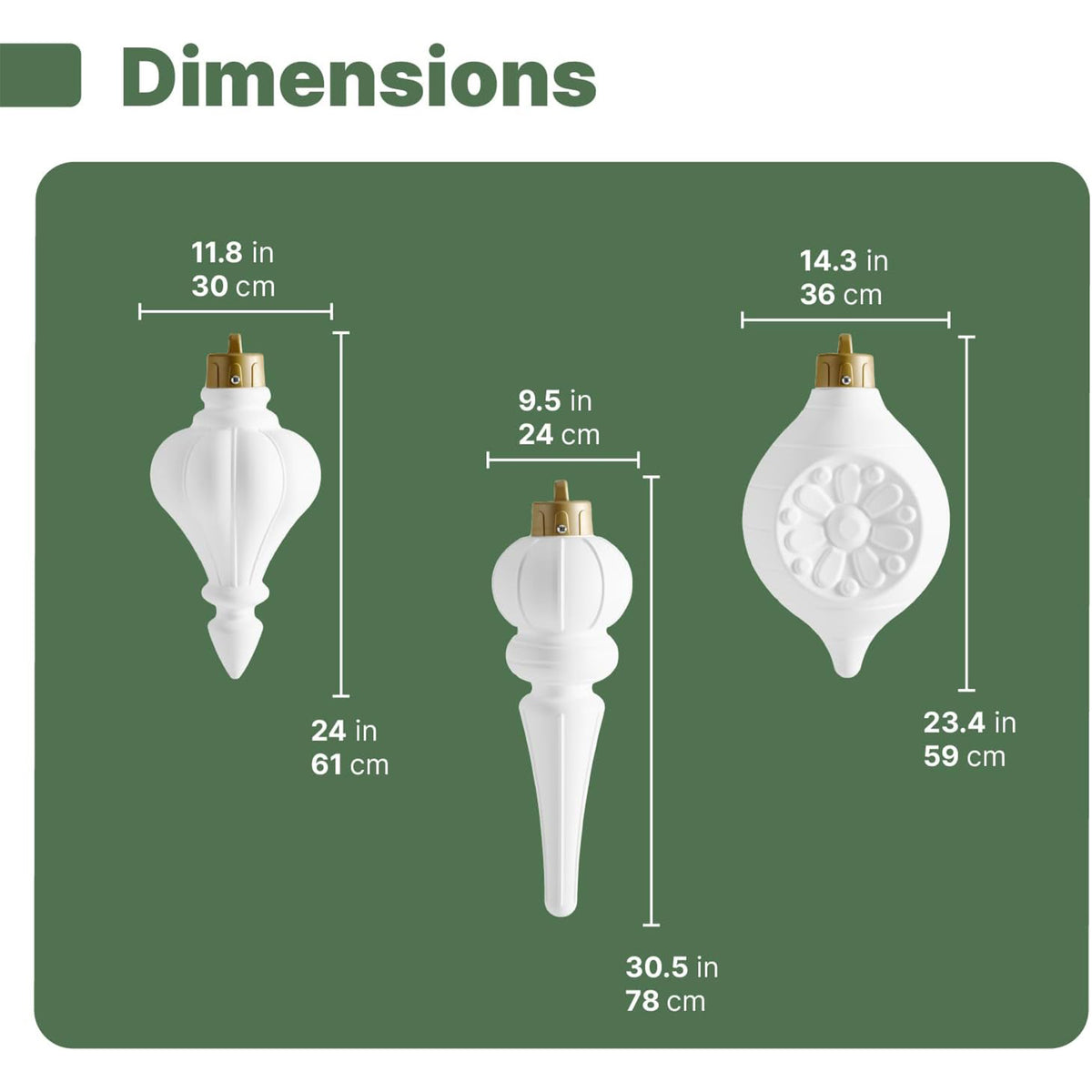 Step2 Large Indoor Outdoor Paintable Christmas Ornaments Holiday Decor, 3 Pack