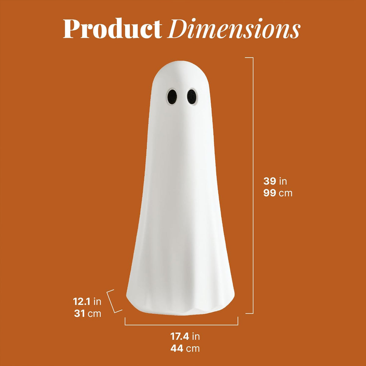 Step2 Boo Buddy Halloween Ghost Indoor Outdoor Fall Seasonal Decoration, 2 Pack