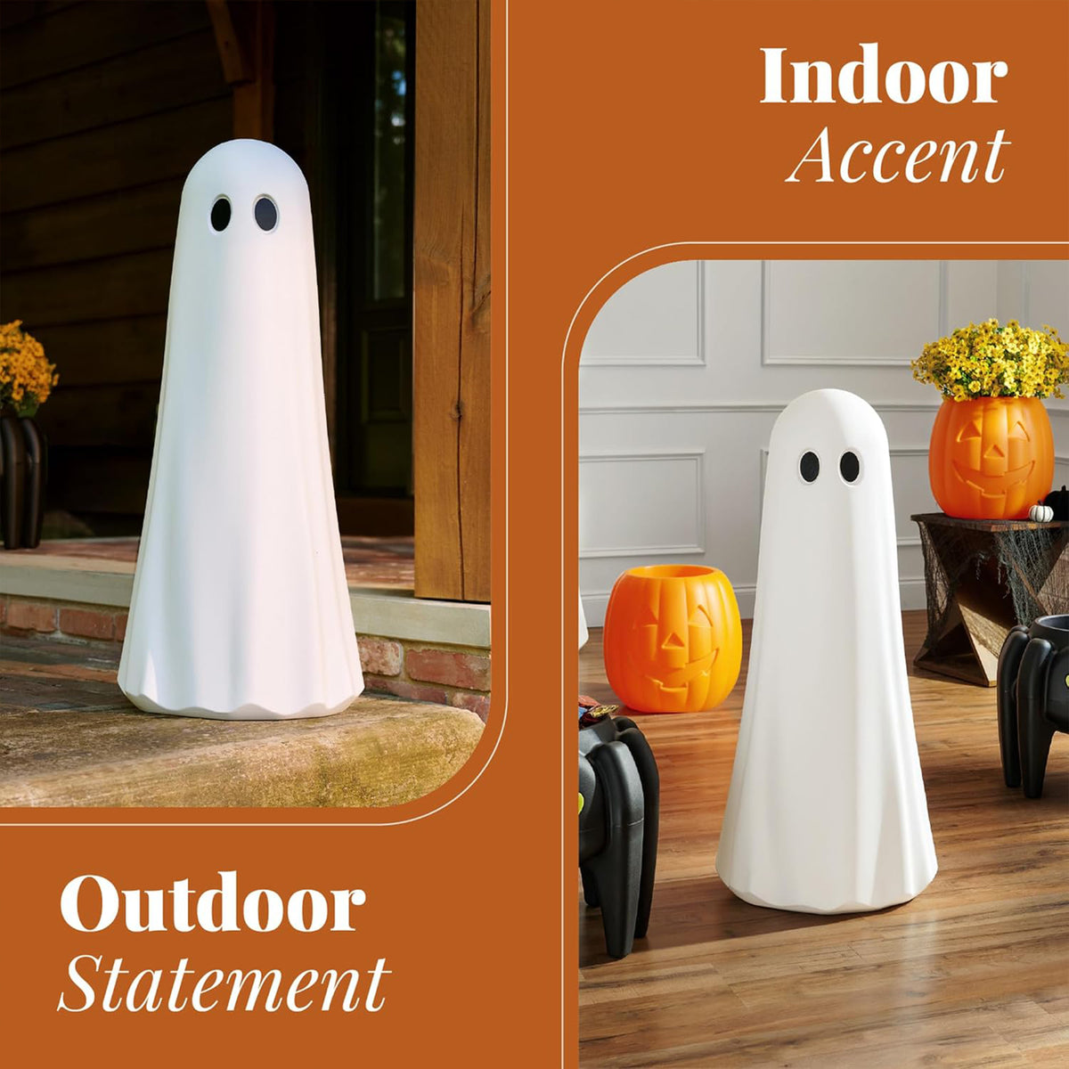 Step2 Boo Buddy Halloween Ghost Indoor Outdoor Fall Seasonal Decoration, 2 Pack