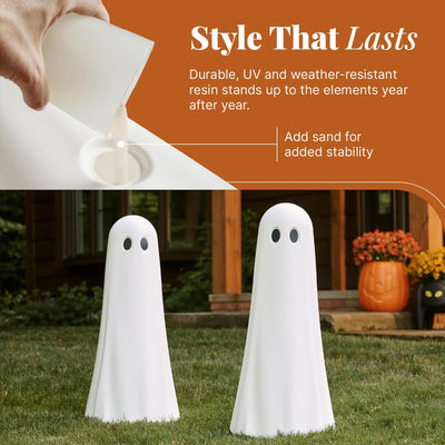 Step2 Boo Buddy Halloween Ghost Indoor Outdoor Fall Seasonal Decoration, White