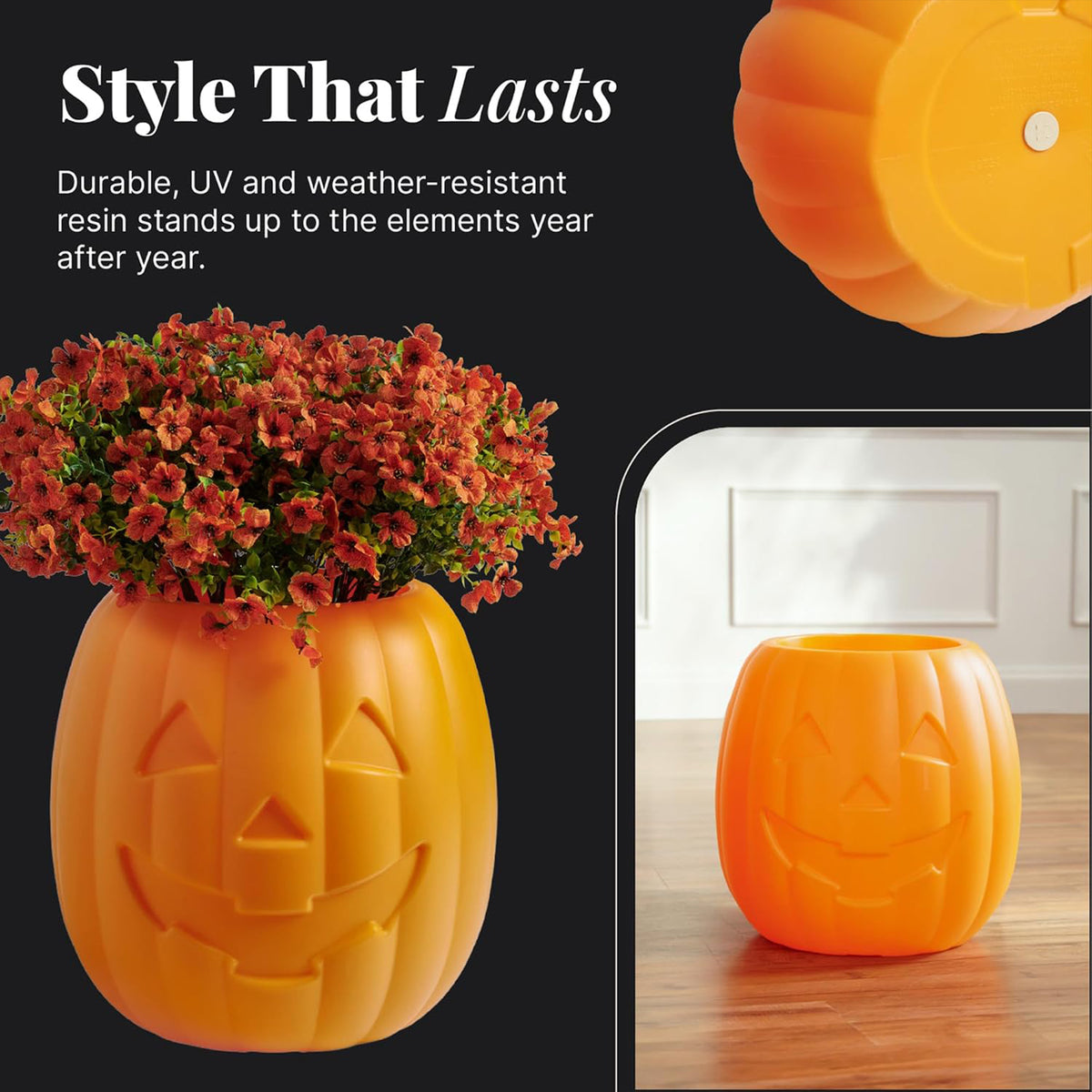 Step2 Pumpkin Planter Indoor Outdoor Halloween Decoration or Candy Dish, Orange