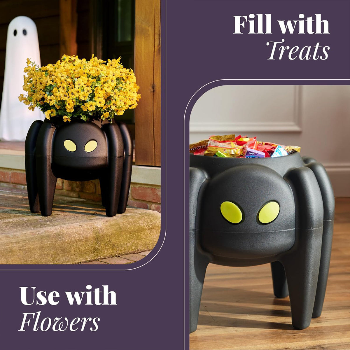 Step2 Spooky Spider Planter Indoor Outdoor Halloween Decoration or Candy Dish