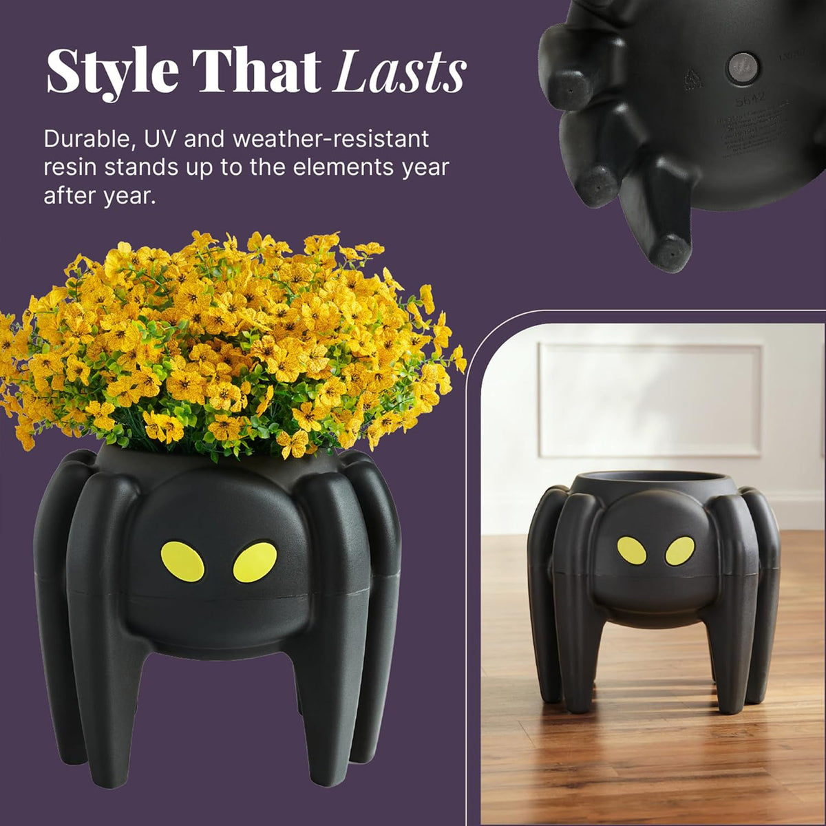 Step2 Spooky Spider Planter Indoor Outdoor Halloween Decoration or Candy Dish