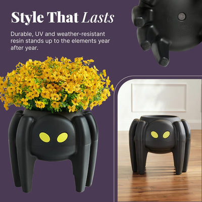 Step2 Spooky Spider Planter Indoor Outdoor Halloween Decoration or Candy Dish