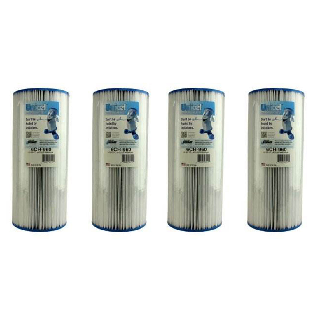 Unicel 6CH-960 Replacement 52 SqFt Filter Cartridge for Spa, 113 Pleats (4 Pack)