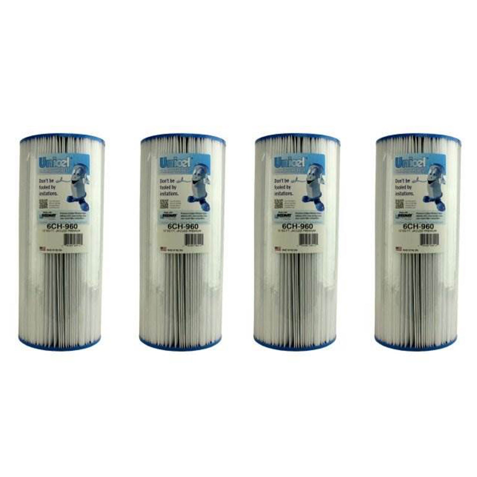 Unicel 6CH-960 Replacement 52 SqFt Filter Cartridge for Spa, 113 Pleats (4 Pack) - VMInnovations