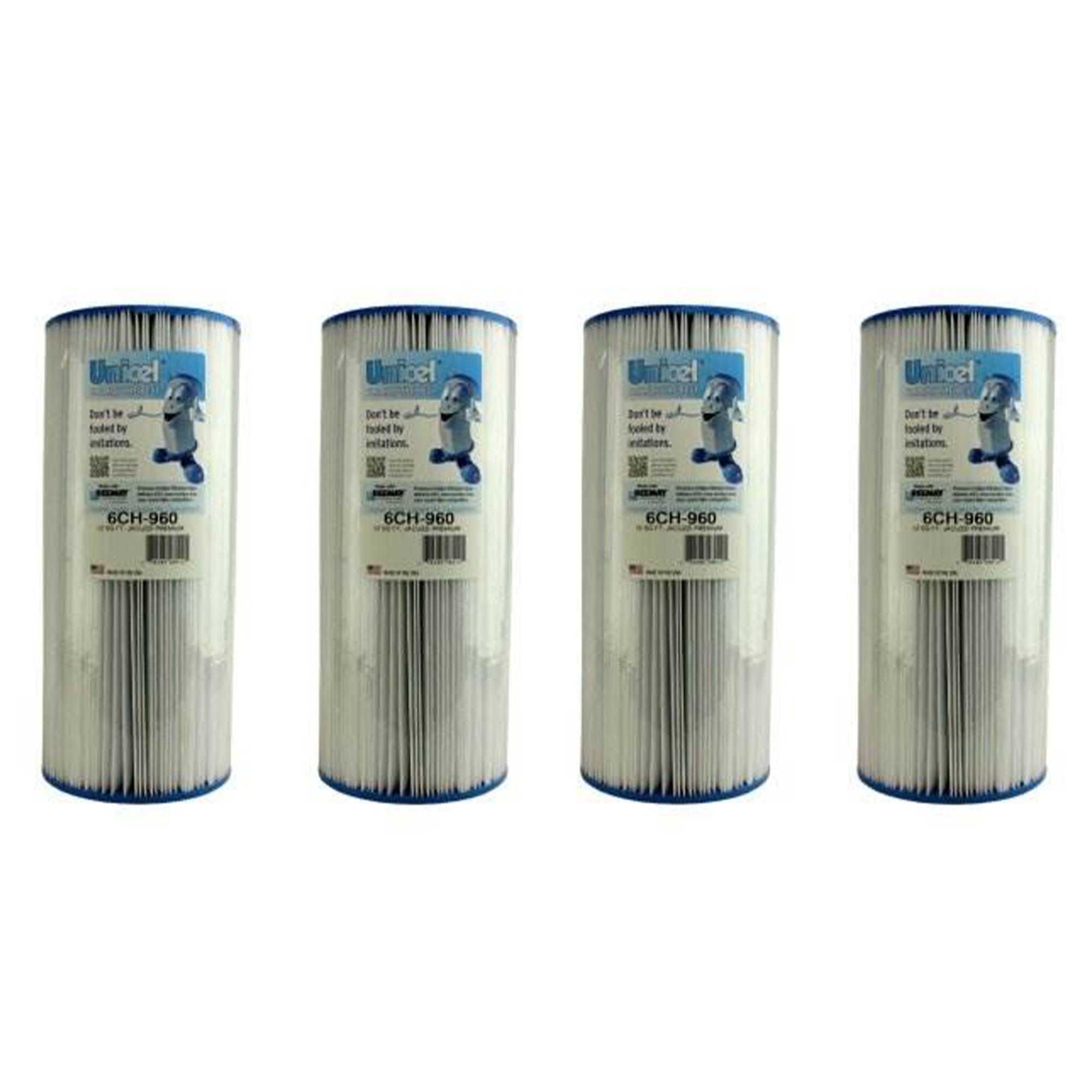 Unicel 6CH-960 Replacement 52 SqFt Filter Cartridge for Spa, 113 Pleats (4 Pack)