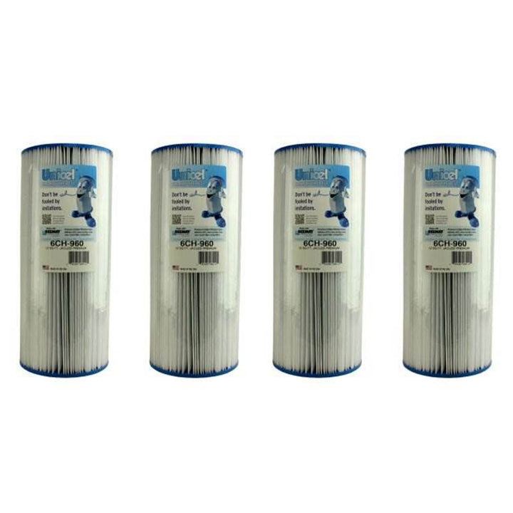 Unicel 6CH-960 Replacement 52 SqFt Filter Cartridge for Spa, 113 Pleats (4 Pack)