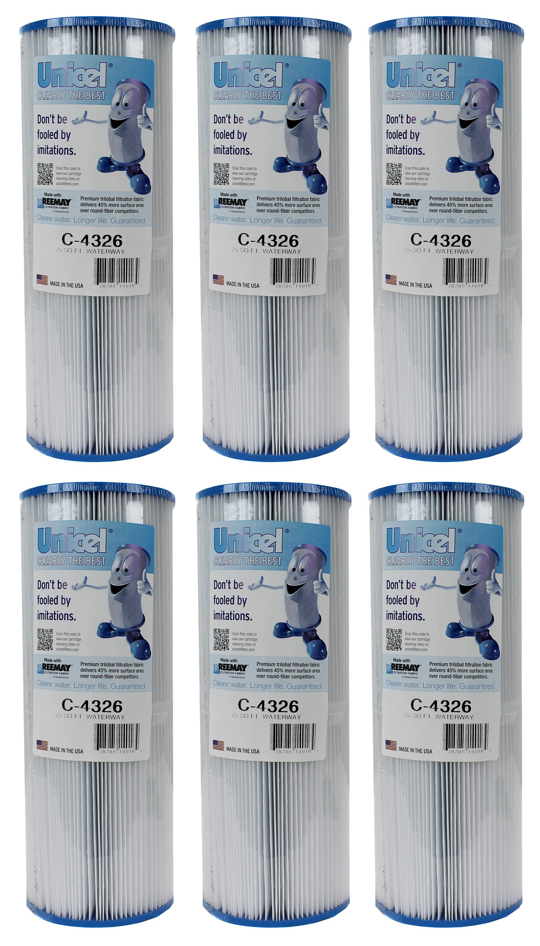 Unicel C-4326 Replacement 25 Sq Ft Pool Hot Tub Spa Filter Cartridge (6 Pack)