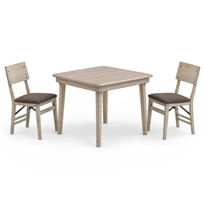 MECO Stakmore Folding Dining Chairs with Padded Seats and Folding Card Table