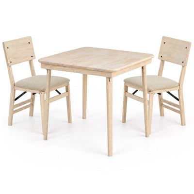 MECO Stakmore Folding Dining Chairs with Padded Seats and Folding Card Table