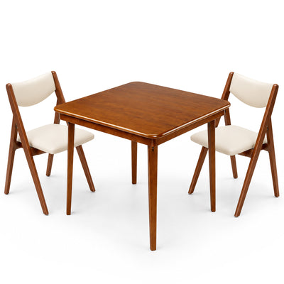 MECO Stakmore Retro Modern Wood Folding Chair & Classic Wood Folding Card Table