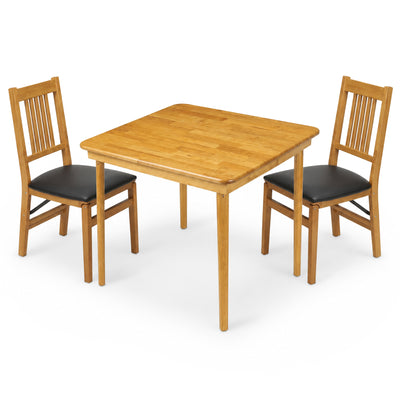 MECO Stakmore Wood Vinyl Upholstered Seat Folding Chair and Folding Card Table