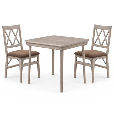 Stakmore Double X Wooden Folding Dining Chairs and Wooden Square Card Table