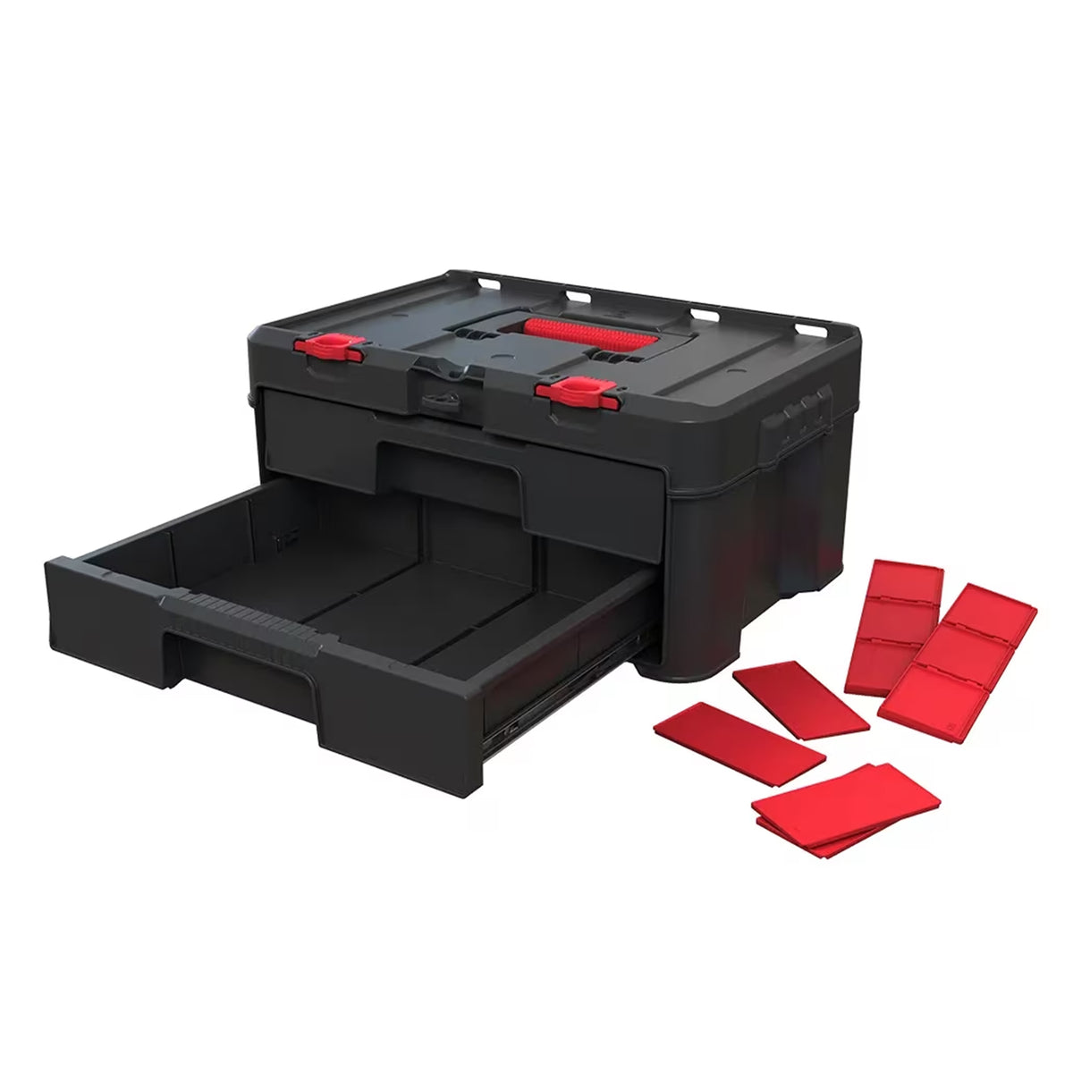 Keter Stack & Roll 2.0 Tool Storage System with Wheels and Handle Black/Red - VMInnovations