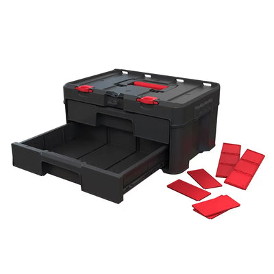 Keter Stack & Roll 2.0 Tool Storage System with Wheels and Handle Black/Red - VMInnovations