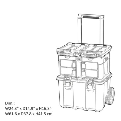 Keter Stack & Roll 2.0 Tool Storage System with Wheels and Handle Black/Red - VMInnovations