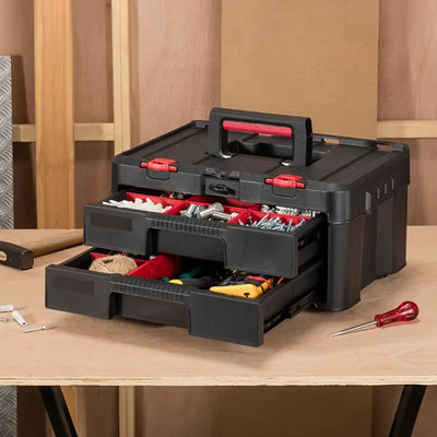 Keter Stack & Roll 2.0 Tool Storage System with Wheels and Handle Black/Red - VMInnovations