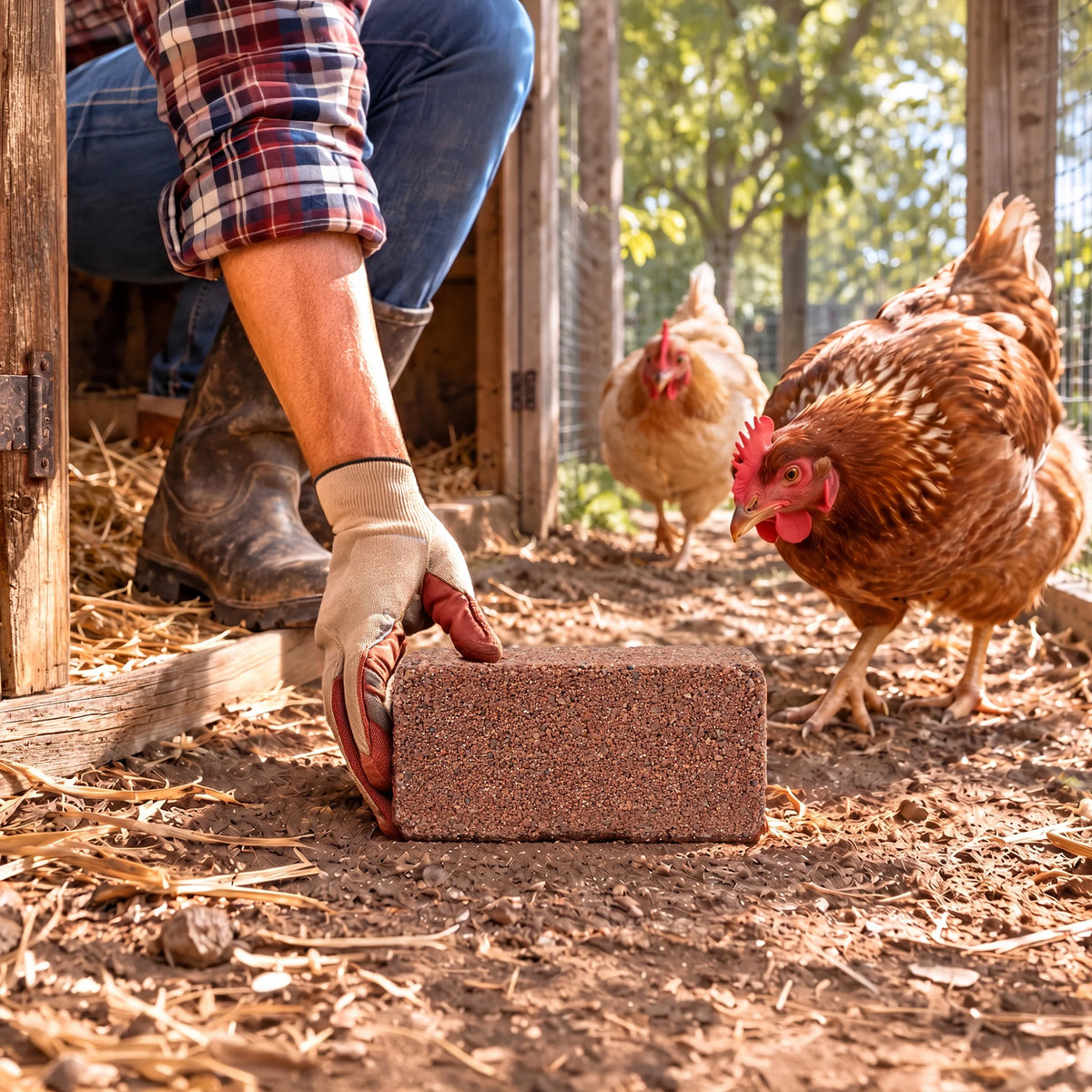 Sun Joe Poultry Grit Pecking Block for Chickens, Ducks, and Turkeys, 25 Lbs