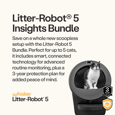 Whisker Litter-Robot 5 Elite Bundle, Black - Automatic - VMInnovations