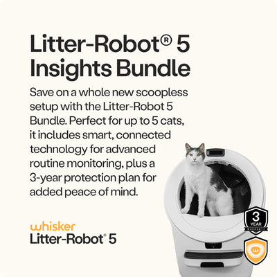 Whisker Litter-Robot 5 Elite Bundle, White - Automatic - VMInnovations