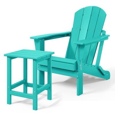 WestinTrends Malibu Patio Set with Adirondack Chair & Side Table, Turquoise