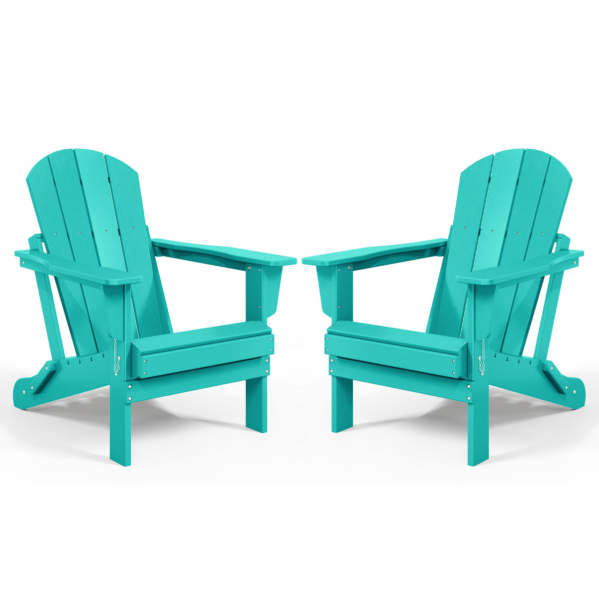 WestinTrends Malibu Outdoor Patio Folding Adirondack Chair, Turquoise, 2 Pack