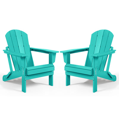 WestinTrends Malibu Outdoor Patio Folding Adirondack Chair, Turquoise, 2 Pack