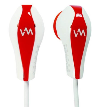 VM Audio SREB3 In Ear Earphones Earbuds MP3/iPod iPhone Headphones - White & Red
