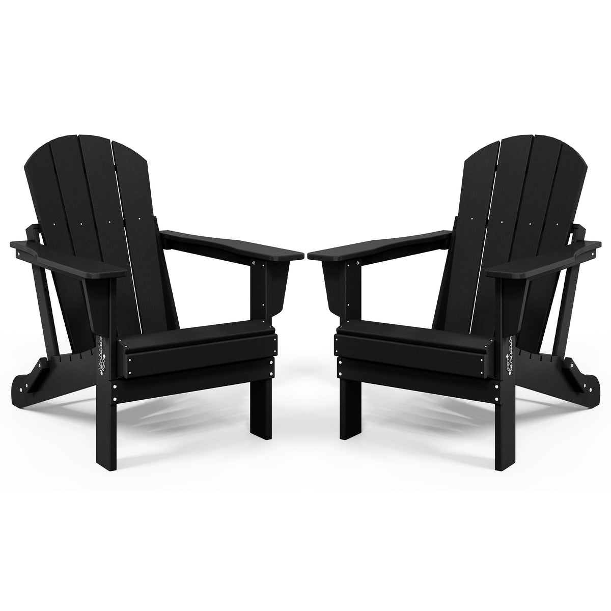 WestinTrends Malibu Classic Outdoor Folding Adirondack Chair, Black, 2 Pack