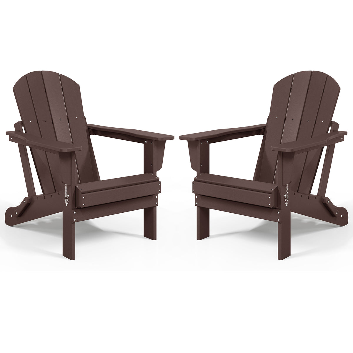 WestinTrends Malibu Classic Outdoor Folding Adirondack Chair, Brown, 2 Pack