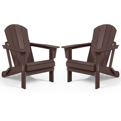 WestinTrends Malibu Classic Outdoor Folding Adirondack Chair, Brown, 2 Pack