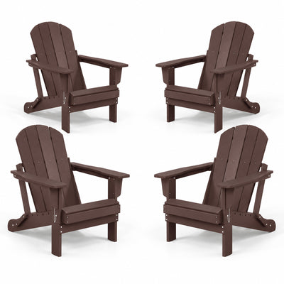 WestinTrends Malibu Classic Outdoor Folding Adirondack Chair, Brown, 4 Pack