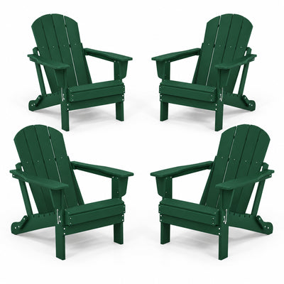 WestinTrends Malibu Classic Outdoor Folding Adirondack Chair, Green, 4 Pack