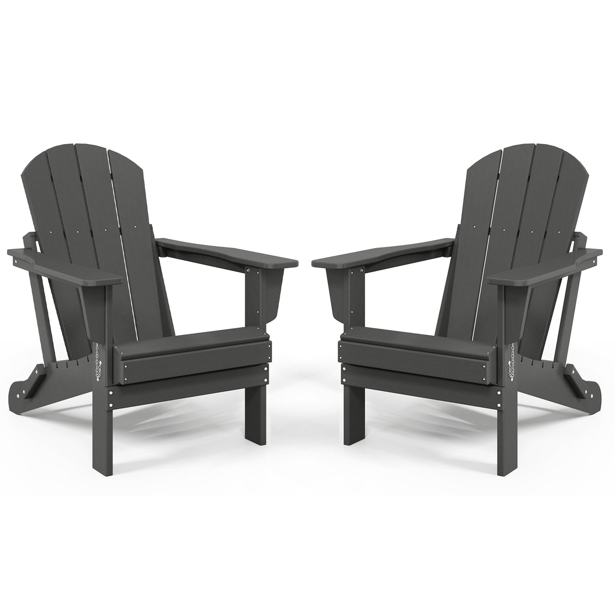 WestinTrends Malibu Classic Outdoor Folding Adirondack Chair, Gray, 2 Pack