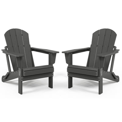 WestinTrends Malibu Classic Outdoor Folding Adirondack Chair, Gray, 2 Pack