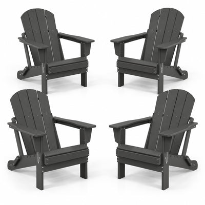 WestinTrends Malibu Classic Outdoor Folding Adirondack Chair, Gray, 4 Pack