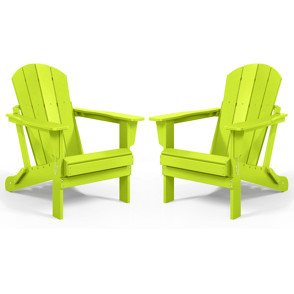 WestinTrends Malibu Classic Outdoor Folding Adirondack Chair, Lime, 2 Pack