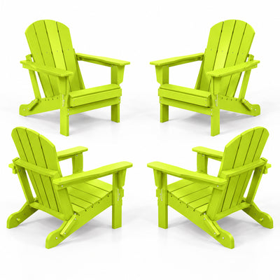 WestinTrends Malibu Classic Outdoor Folding Adirondack Chair, Lime, 4 Pack