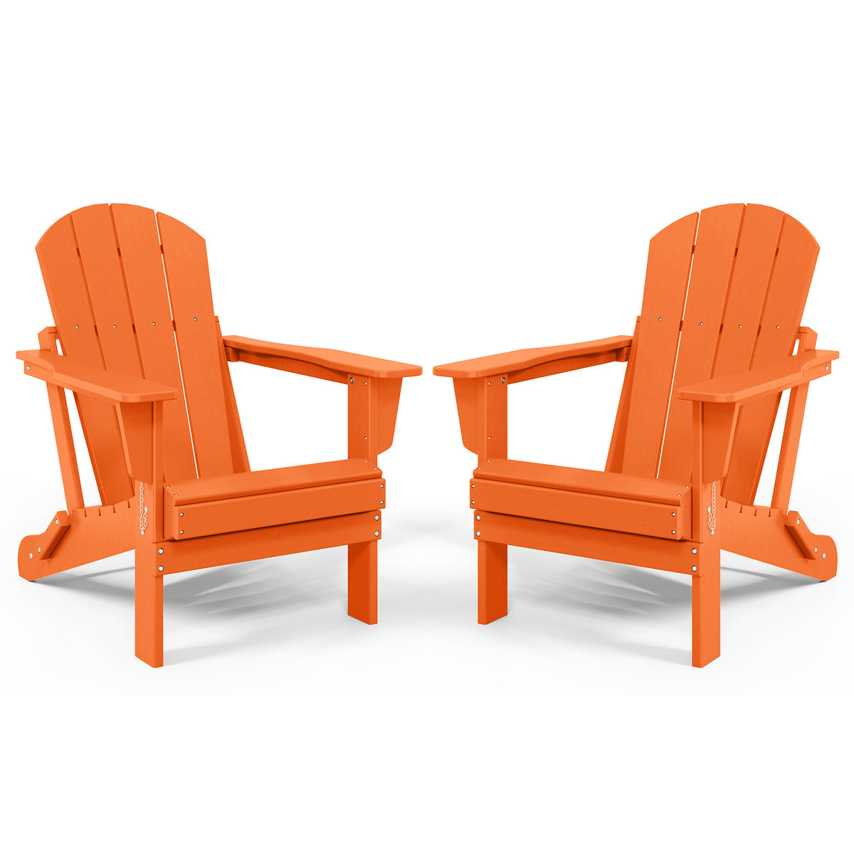 WestinTrends Malibu Outdoor Patio Folding Adirondack Chair, Orange, 2 Pack