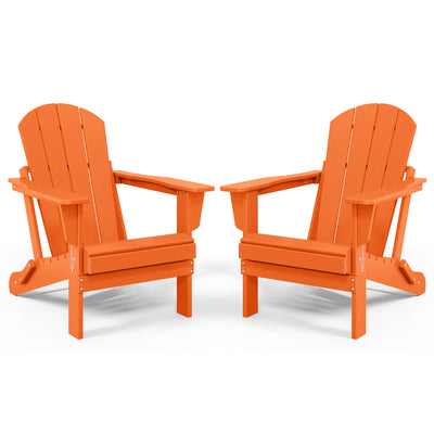 WestinTrends Malibu Outdoor Patio Folding Adirondack Chair, Orange, 2 Pack