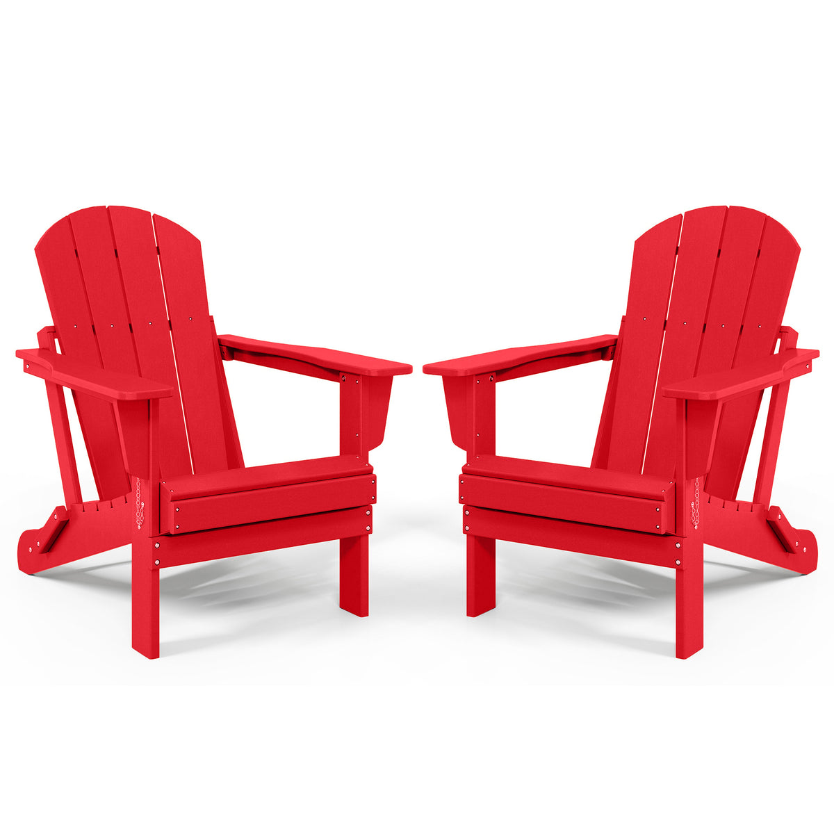 WestinTrends Malibu Classic Outdoor Patio Folding Adirondack Chair, Red, 2 Pack