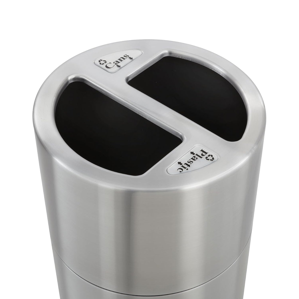 Safco 30 Gallon Trash Can Recycling Bin Combo for Indoor Kitchen Use, Silver