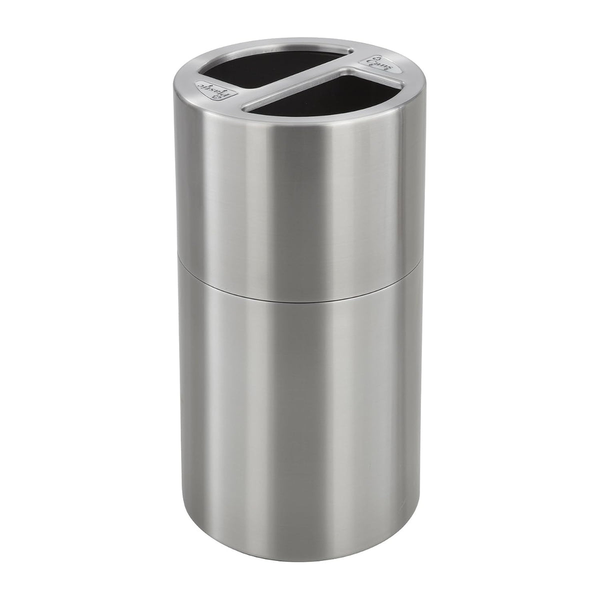 Safco 30 Gallon Trash Can Recycling Bin Combo for Indoor Kitchen Use, Silver