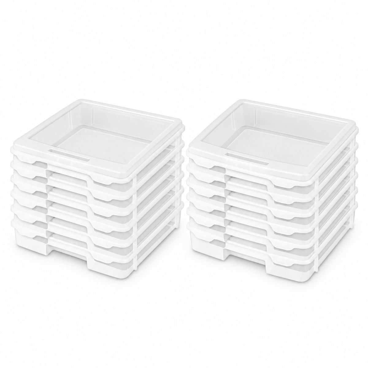 Sterilite Plastic Medium Project Case, Scrapbook Paper Storage, Clear, 12 Pack