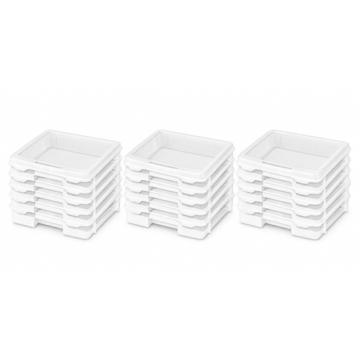 Sterilite Plastic Medium Project Case, Scrapbook Paper Storage, Clear, 18 Pack